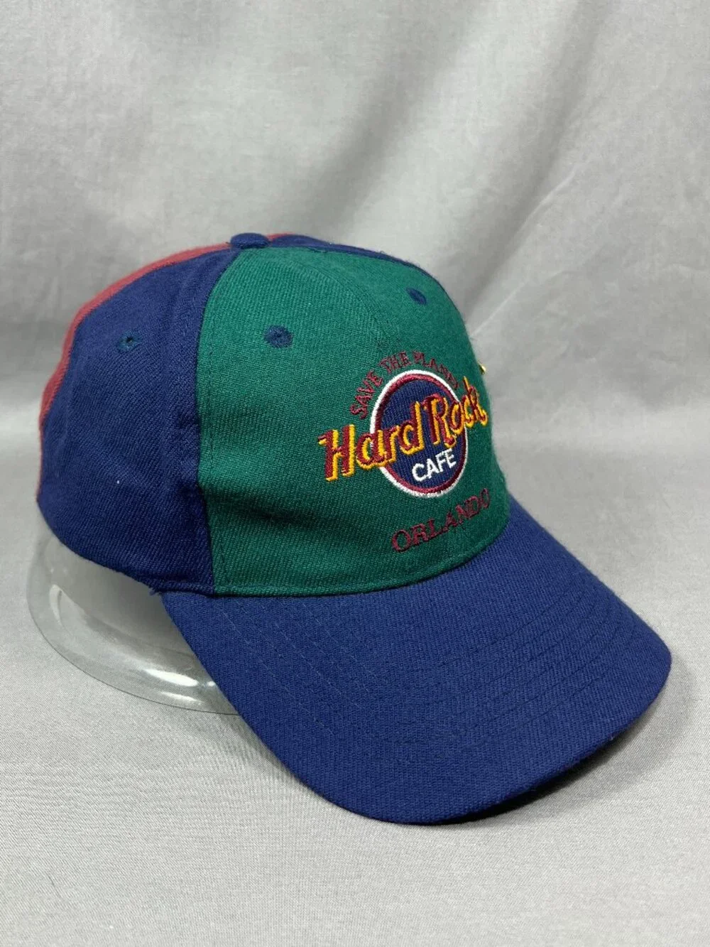 Hard Rock Cafe Orlando Florida Snapback Guitar Hat Pin Adjustable Colorblock Cap